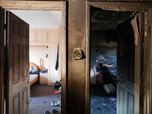 two bedrooms one burnt one not